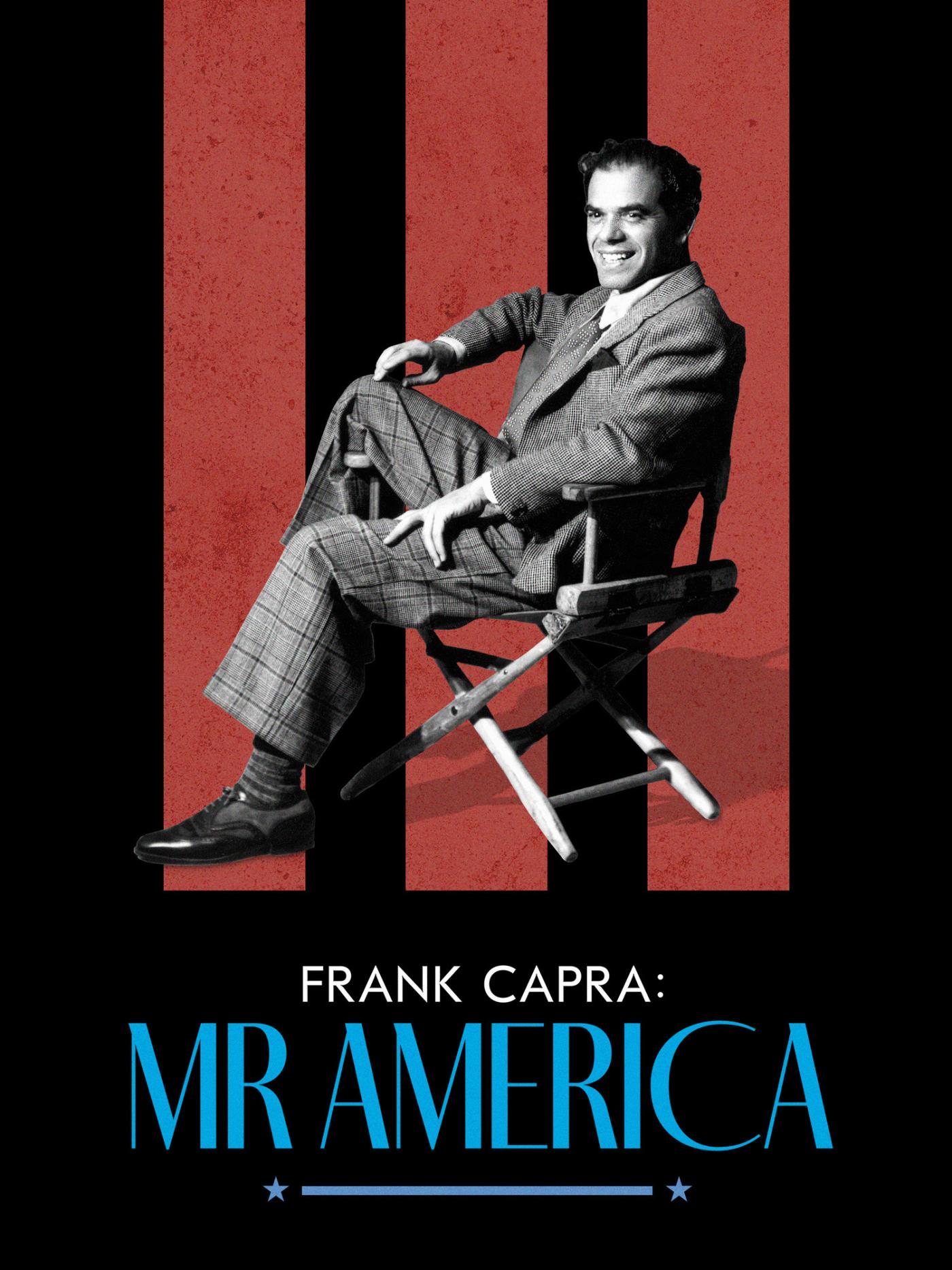 Frank Capra on a seat with film title below